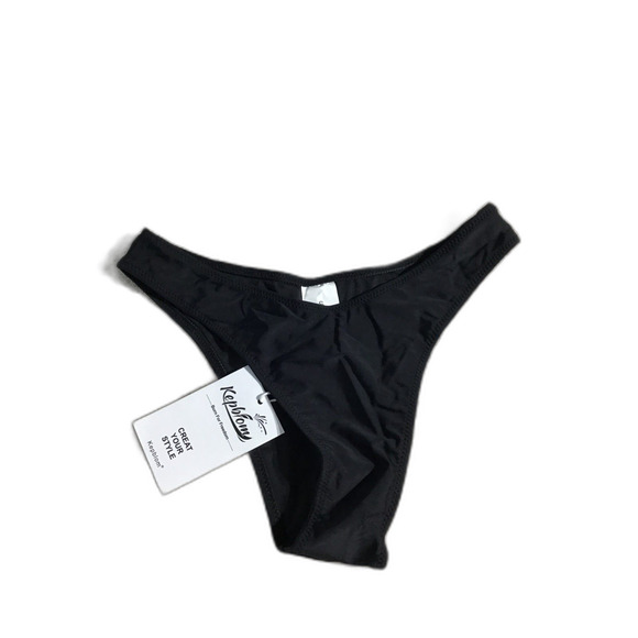 Kepblom Black High Cut Cheeky Bikini Bottoms Sz Small - Picture 2 of 5
